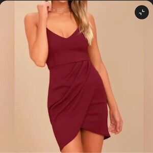 Elegant Red Spaghetti Strap Dress